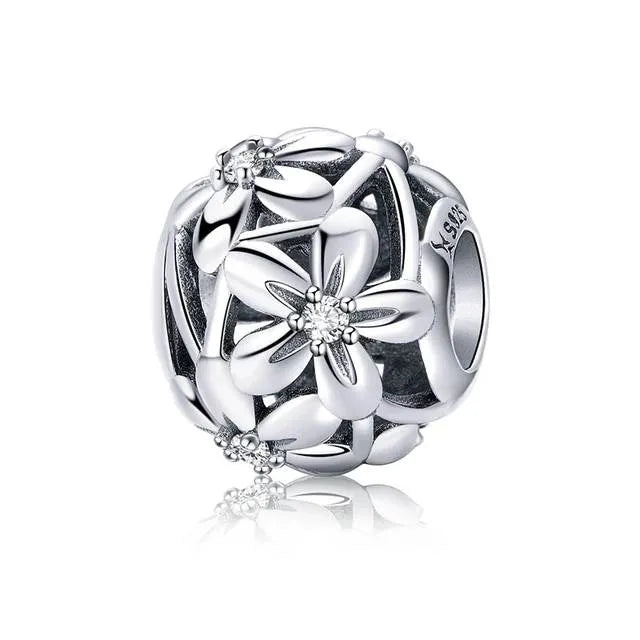 Silver Flower Garden Charm