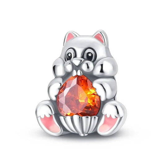 jewlouli squirrel with heart pandora charm jewelry fits pandora bracelet
