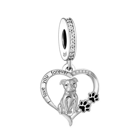 Staffordshire Bull Terrier Charm - jewlouli staffordshire bull terrier pandora charm jewelry fits pandora bracelet