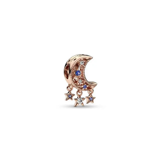 Star Crescent Moon Charm Pandora Rose - Beautiful crescent moon and star charm, crafted in warm Pandora Rose.