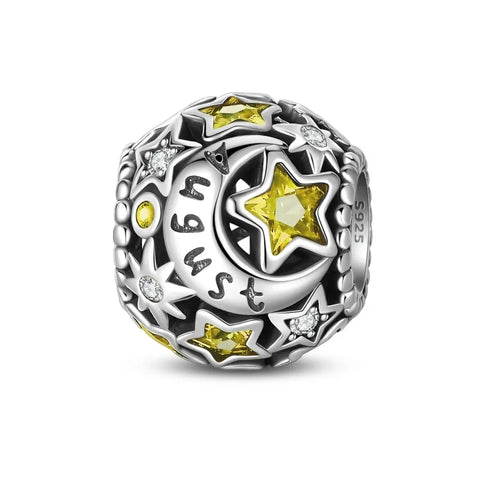 Star & Moon Birthstone Charm - Star & Moon Birthstone Charm