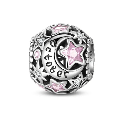 Star & Moon Birthstone Charm - Star & Moon Birthstone Charm