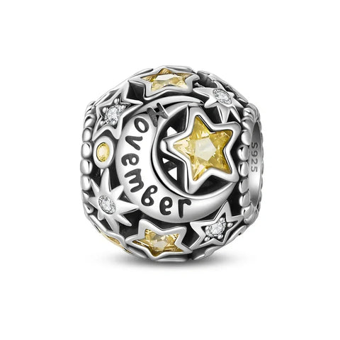 Star & Moon Birthstone Charm - Star & Moon Birthstone Charm