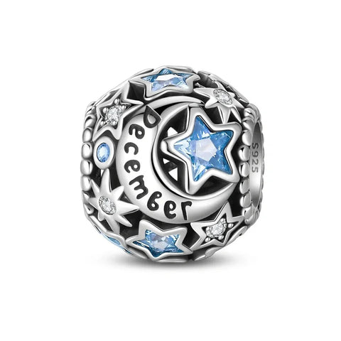 Star & Moon Birthstone Charm - Star & Moon Birthstone Charm