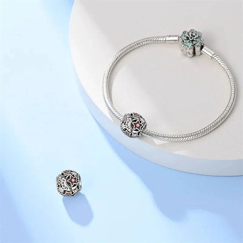 Star & Moon Birthstone Charm - Star & Moon Birthstone Charm