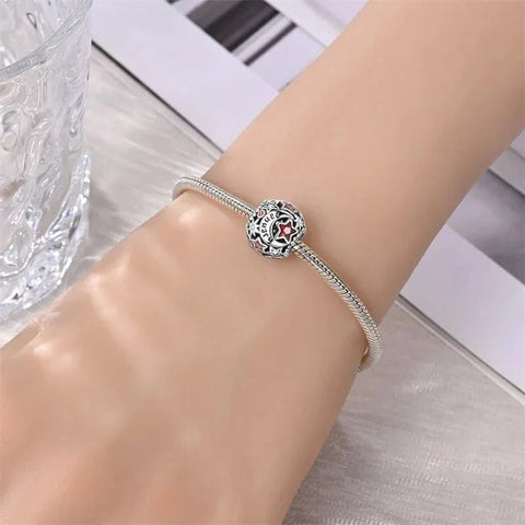 Star & Moon Birthstone Charm - Star & Moon Birthstone Charm