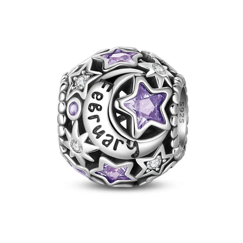 Star & Moon Birthstone Charm - Star & Moon Birthstone Charm