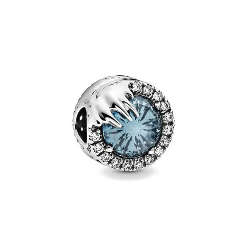 Sparkling Blue Gemstone Charm with Sterling Silver Accents - Sparkling Blue Gemstone Charm with Sterling Silver Accents