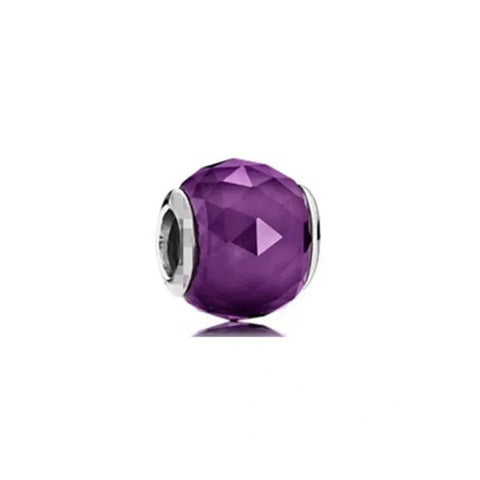 Radiant Sterling Silver Pink Crystal Bead Charm