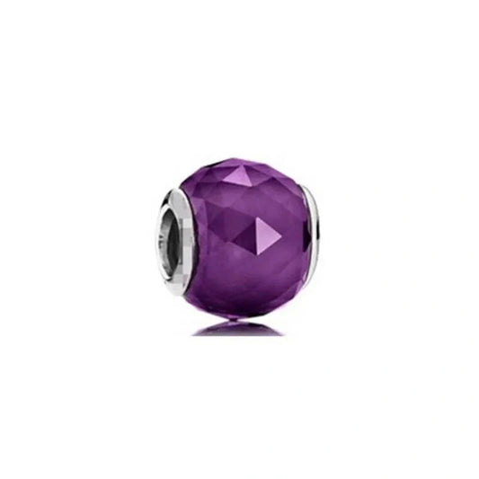 Radiant Sterling Silver Pink Crystal Bead Charm