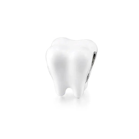Enamel Tooth Charm - Enamel Tooth Charm - White Dental Care Bead