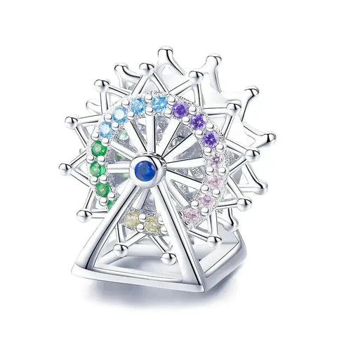 Sterling Silver Ferris Wheel Charm - Sterling Silver Ferris Wheel Charm