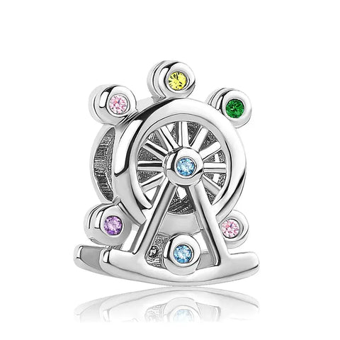 Ferris Wheel Charm - Ferris Wheel Charm - Colorful CZ Carnival Amusement Park Bead