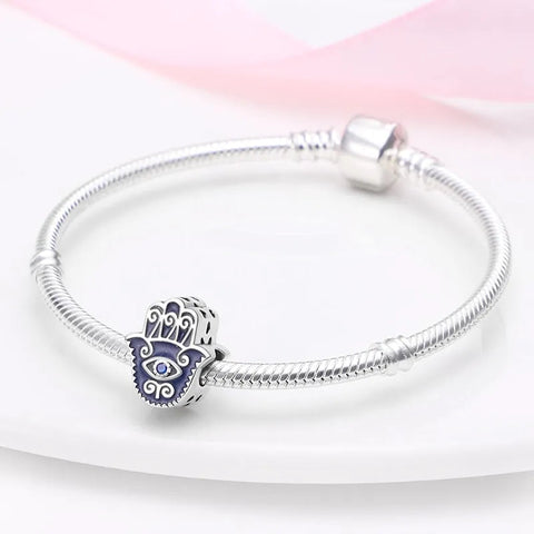 Blue Hamsa Hand Charm