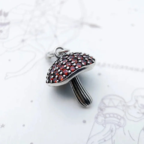 sterling-silver-mushroom-charm fits Pandora bracelet affordable Jewelry charm