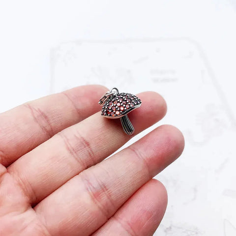 Sterling Silver Mushroom Charm - Sterling Silver Mushroom Charm