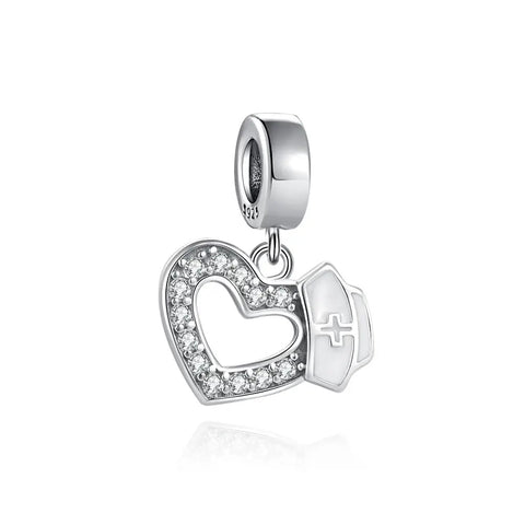 Nurse Silver Heart Charm