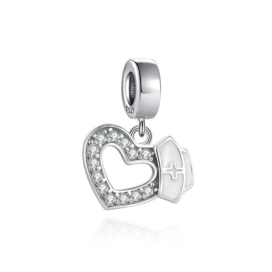Nurse Silver Heart Charm