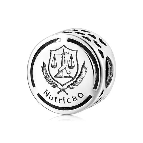 Nutrition Symbol Cube Charm - Nutrition Symbol Cube Charm - Engraved Nutricao Science Bead