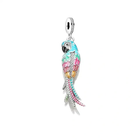 Sterling Silver Parrot Charm - Sterling Silver Parrot Charm
