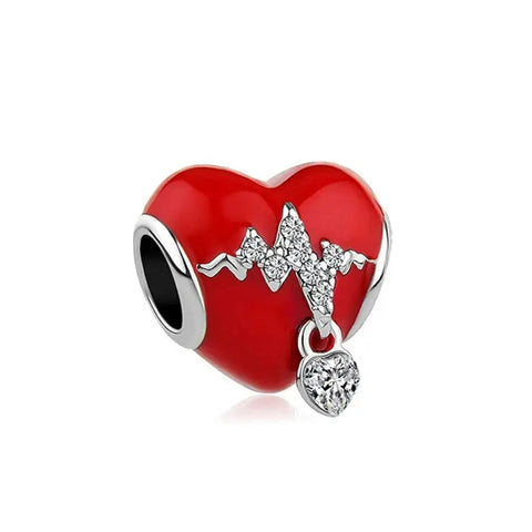 Red Heart ECG Charm - Red Heart ECG Charm