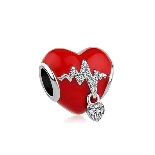 Red Heart ECG Charm