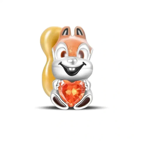 Sterling Silver Squirrel Charm - Sterling Silver Squirrel Charm