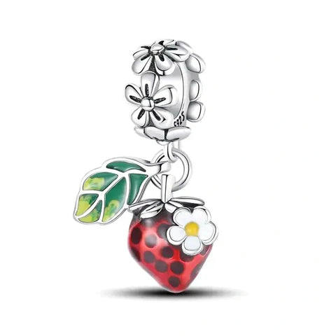 Strawberry Leaf Charm - strawberry-leaf-charm fits Pandora bracelet Jewelry affordable charm