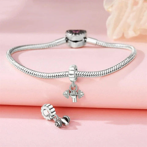 jewlouli strength-dumbbell-dangle-pandora-charm-jewelry__ fits pandora bracelet