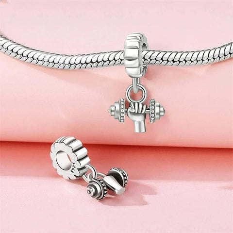 jewlouli strength-dumbbell-dangle-pandora-charm-jewelry__ fits pandora bracelet