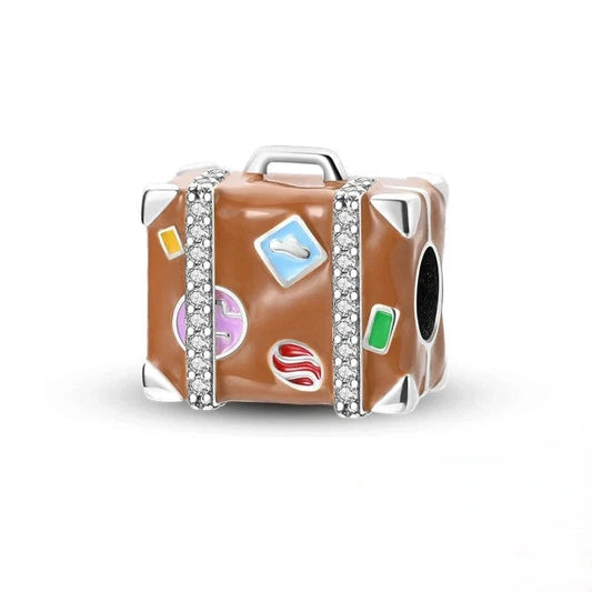 jewlouli suitcase travel pandora charm jewelry fits pandora bracelet