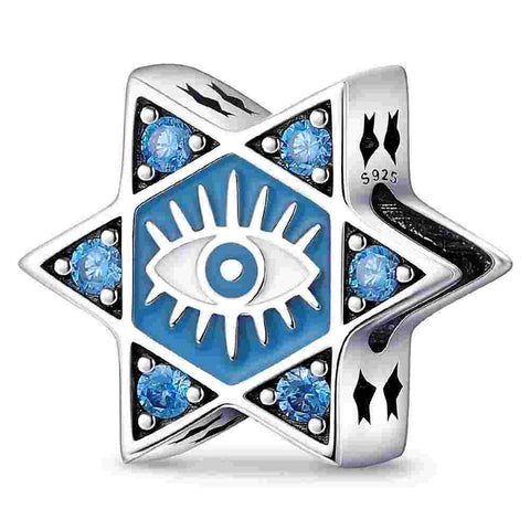 Sunburst Charm with Blue Crystal Center for Radiant Style - Sunburst Charm with Blue Crystal Center for Radiant Style