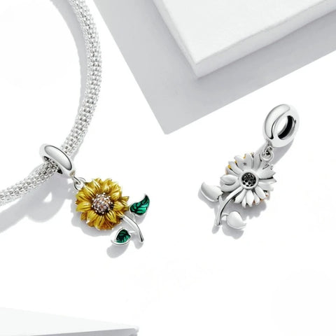 Sunflower Charm - Fits pandora Bracelet