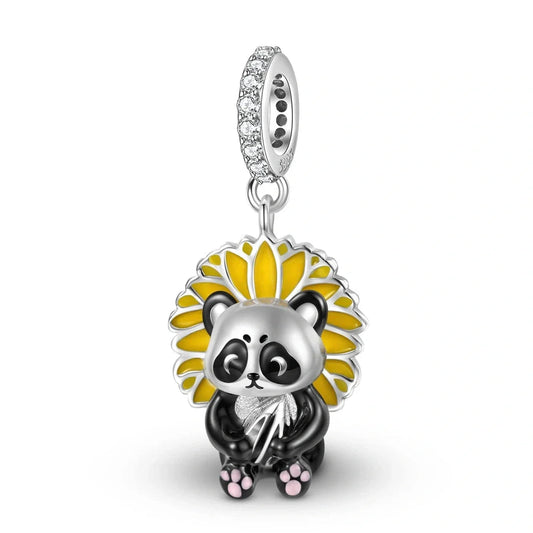 jewlouli sunflower panda dangle pandora charm jewelry fits pandora bracelet