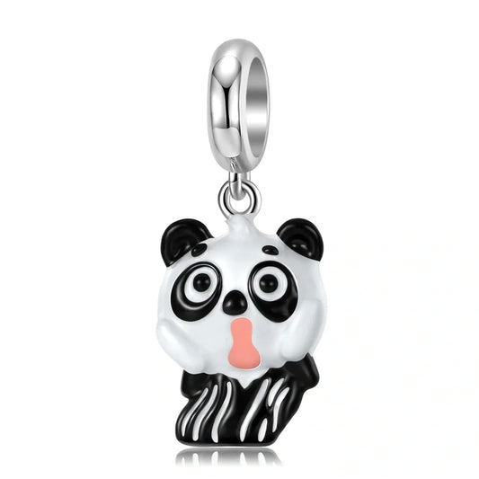jewlouli surprised panda dangle pandora charm jewelry fits pandora bracelet