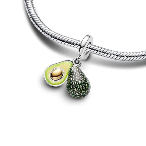 Avocado Double Dangle Charm - Fits pandora Bracelet