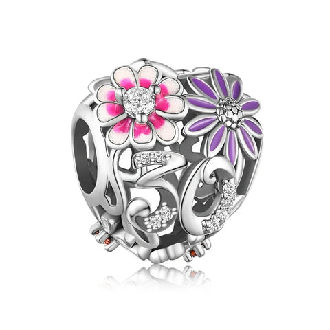 th Birthday Bloom Charm - jewlouli th birthday bloom pandora charm jewelry fits pandora bracelet