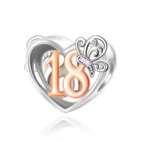 th Birthday Butterfly Heart Charm - th Birthday Butterfly Heart Charm