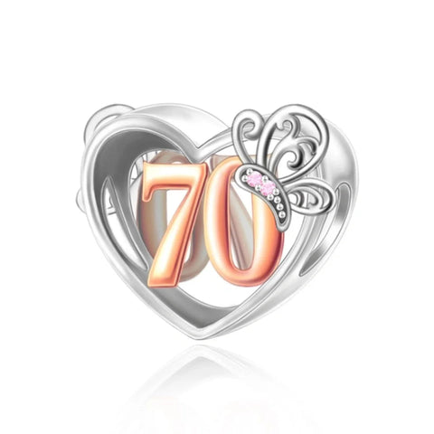th Birthday Butterfly Heart Charm - th Birthday Butterfly Heart Charm