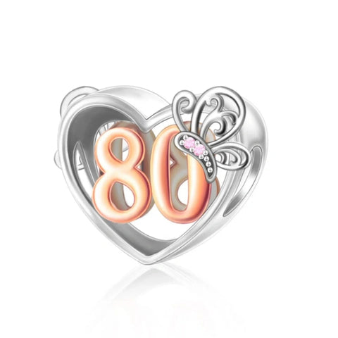 th Birthday Butterfly Heart Charm - th Birthday Butterfly Heart Charm