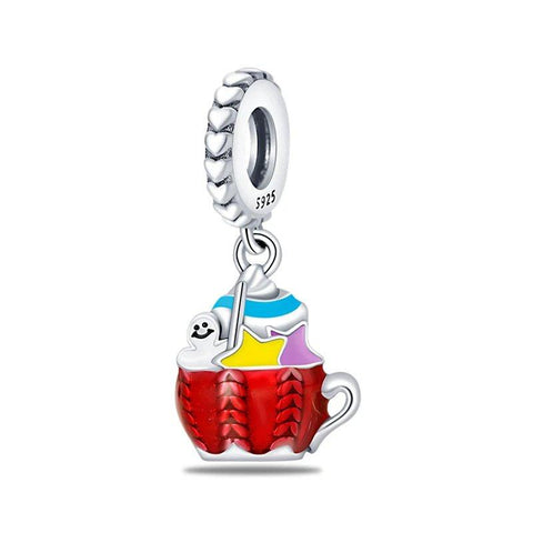 sterling silver christmas charms with Hot Cocoa & Snowman - sterling silver christmas charms with Hot Cocoa & Snowman