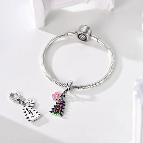 jewlouli tokyo asakusa with cherry blossom dangle charm jewlouli jewelry fits pandora bracelet