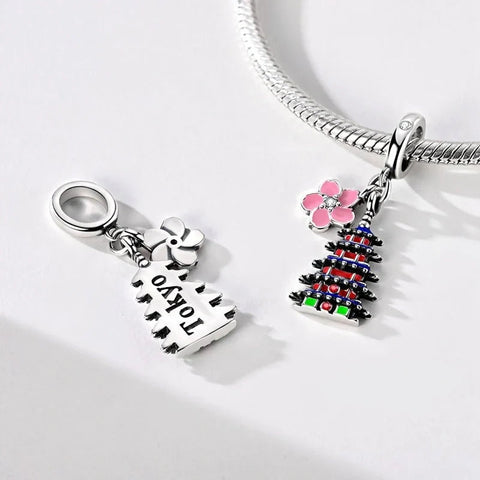 Tokyo Asakusa with Cherry Blossom Dangle Charm - Tokyo Asakusa with Cherry Blossom Dangle Charm