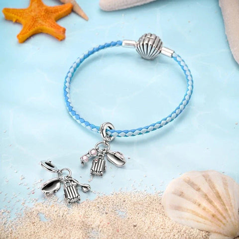 Travel Essentials Heart Sunglasses, Luggage & Bow Hat Dangle Charm - Travel Essentials Heart Sunglasses, Luggage & Bow Hat Dangle Charm
