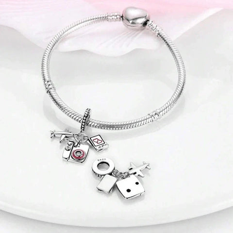 Travel Moments Camera & Airplane Charm - Travel Moments Camera & Airplane Charm