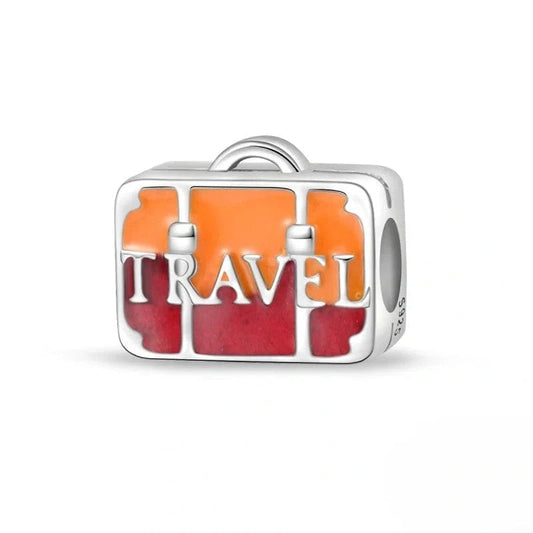 Travel Orange Suitcase Charm
