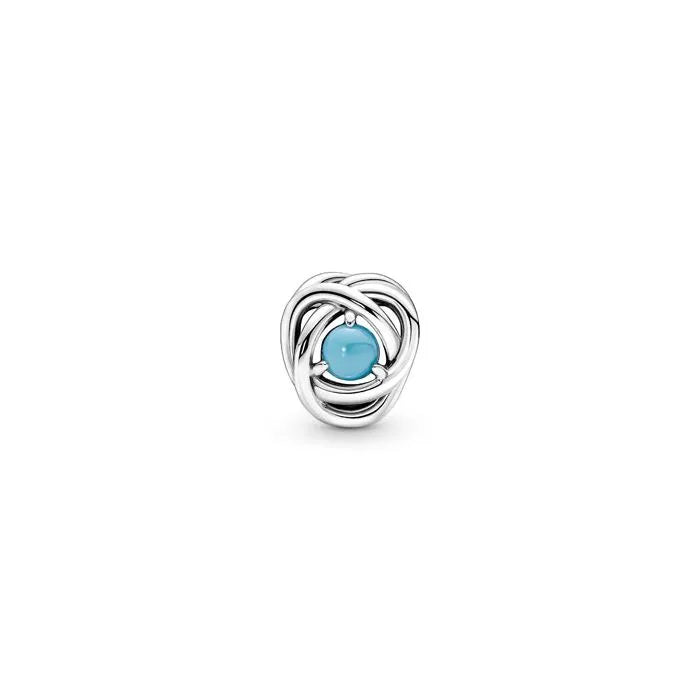 Turquoise Blue Eternity Circle Charm December - Charming turquoise charm for December, adding color and meaning.