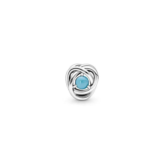 Turquoise Blue Eternity Circle Charm - December - Turquoise Blue Eternity Circle Charm December - Charming turquoise charm for December, adding color and meaning.