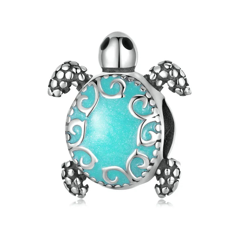 turquoise enamel sea turtle charm