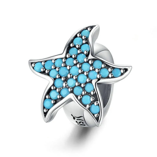 turquoise starfish charm bead